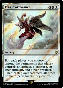 MTG FIC Surge Foil Tragic Arrogance Commander: Final Fantasy 258 R NM Card Scan - Image 1