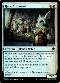 MTG Foundations FOIL Hare Apparent C 15 NM Pack Fresh ActualScan of Card - Image 1