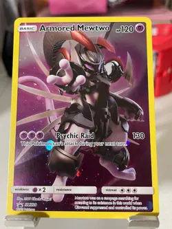 Pokemon Card TCG 2019 Armored Mewtwo SM228 Full Art Holo Promo GREAT! - Image 2