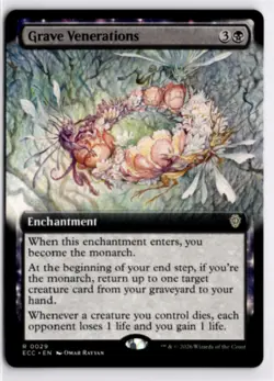 MTG ECC *Non-Foil Grave Venerations (Extended Art) 29 R NM Commander: Lorwyn Ecl - Image 1