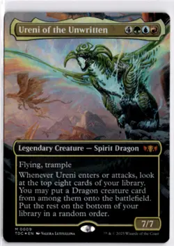 MTG TDC *Foil Ureni of the Unwritten (Borderless) 9 M NM Commander: Tarkir: Drag - Image 1