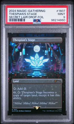 MTG PSA 9 Foil Hatsune Miku Thespian's Stage #1607 Secret Lair Digital Sensation - Image 1