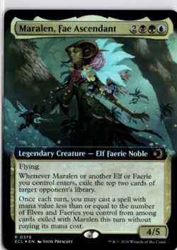 MTG ECL *Foil Maralen, Fae Ascendant (Extended Art) 376 R NM Lorwyn Eclipsed - Image 1