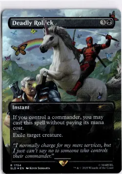 MTG Secret Lair Deadpool Foil Deadly Rollick 1754 SLD R NM Scan MagicTheGatherin - Image 1