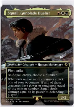 MTG Final Fantasy Foil Squall, Gunblade Duelist (Borderless) 453 FIC R Scene Box - Image 1