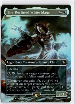 MTG Final Fantasy Foil The Destined White Mage (Borderless) 444 FIC R Scene Box - Image 1