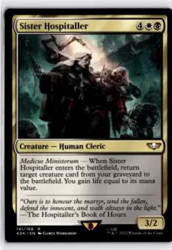 MTG 40K Non-Foil Sister Hospitaller Universes Beyond: Warhammer 40,000 R 141 NM - Image 1
