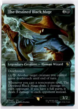 MTG Final Fantasy Foil The Destined Black Mage (Borderless) 447 FIC R Scene Box - Image 1