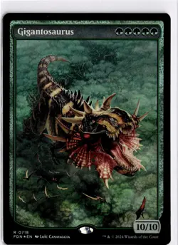 MTG FDN Foil Gigantosaurus (Full Art) 718 R Foundations NM - Image 1