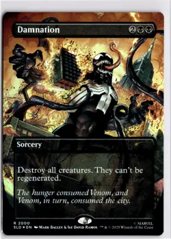 MTG Secret Lair Venom Foil Damnation () (Rainbow Foil) 2000 SLD R NM Scan MagicT - Image 1