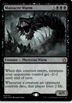 MTG FDN Foil Massacre Wurm 714 M Foundations NM - Image 1