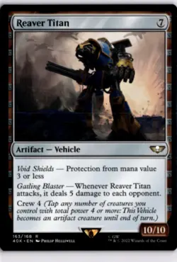 MTG 40K Non-Foil Reaver Titan Universes Beyond: Warhammer 40,000 R 163 NM Forces - Image 1