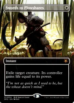 MTG Bloomburrow Non-Foil Swords to Plowshares (Borderless) 54 BLB M NM Scan Magi - Image 1