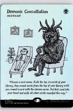 MTG Secret Lair Foil Demonic Consultation 4 SLC R NM Encyclopedia - Image 1
