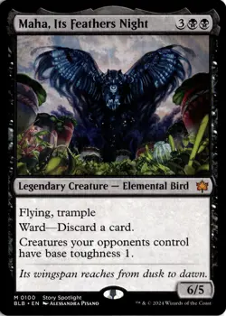 MTG Bloomburrow Non-Foil Maha, Its Feathers Night 100 BLB M NM Scan MagicTheGath - Image 1