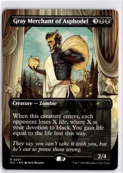 MTG Secret Lair Non-Foil Gray Merchant of Asphodel 7 SLC R NM Encyclopedia - Image 1