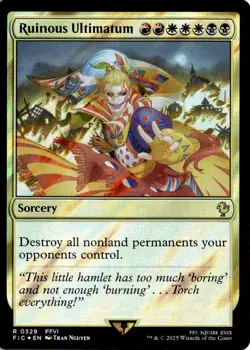 MTG FIC Surge Foil Ruinous Ultimatum Commander: Final Fantasy 329 R NM Scan - Image 1