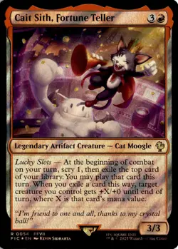 MTG FIC Surge Foil Cait Sith, Fortune Teller Commander: Final Fantasy 54 R NM Ca - Image 1