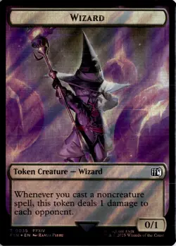 MTG FIC Hero (0031) // Wizard (0035) Double-Sided Token (Surge Foil) Commander: - Image 2