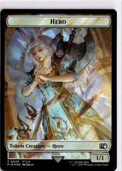 MTG FIC Human Soldier // Hero (0033) Double-Sided Token (Surge Foil) Commander: - Image 1