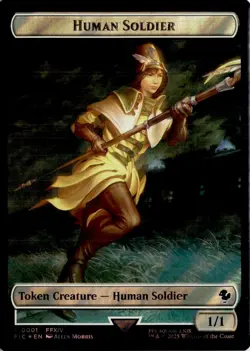 MTG FIC Human Soldier // Hero (0033) Double-Sided Token (Surge Foil) Commander: - Image 2