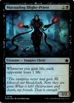 MTG Foundations FOIL Marauding Blight-Priest C 178 NM Pack Fresh ActualScan of C - Image 1