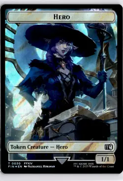 MTG FIC Hero (0030) // Wizard (0035) Double-Sided Token (Surge Foil) Commander: - Image 1