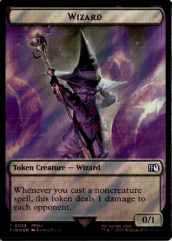 MTG FIC Hero (0030) // Wizard (0035) Double-Sided Token (Surge Foil) Commander: - Image 2
