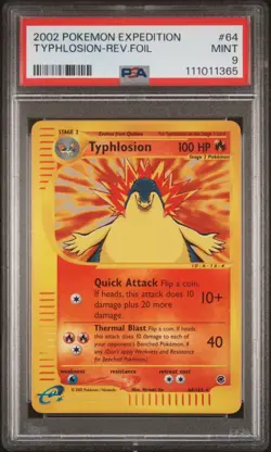 2002 Typhlosion Reverse Holo PSA 9 MINT 64/165 Expedition E-Series Pokemon Card - Image 1