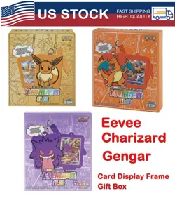 Lot 3 New Eevee Charizard Gengar Pokemon S-Chinese Card Display Frame Gift Box - Image 1