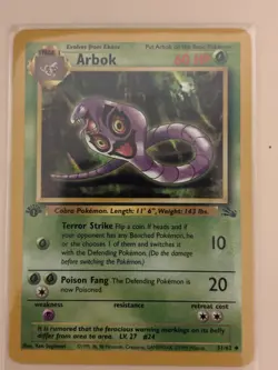 Pokemon TCG Arbok 1st Edition Fossil Uncommon 31/62 Stage 1 60 HP WOTC Regular - Image 1