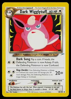 Pokemon Card - Dark Wigglytuff Neo Destiny 40/105 Uncommon - Image 1
