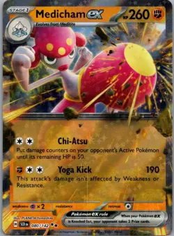 Medicham ex 80/142 Double Rare Stellar Crown Pokemon Near Mint - Image 1
