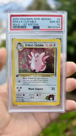 2000 Pokemon Gym Heroes #3 Erika's Clefable Holo 1st Edition PSA 10 Low Pop 140 - Image 1