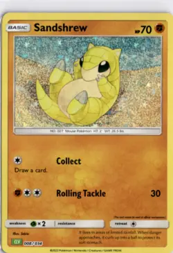 Pokemon English CLV *Holo Sandshrew 008/034 NM TCG Classic Collection - Image 1