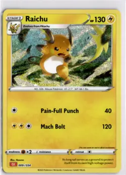 Pokemon English CLC *Holo Raichu 009/034 NM TCG Classic Collection - Image 1