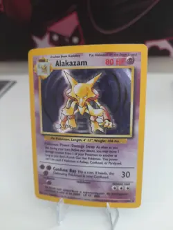DAMAGED Pokemon Alakazam 1/102 Base Set Holo - Image 1