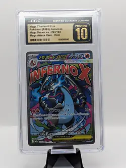 CGC Pristine 10 Mega Charizard X ex 223/193 Mega Dream ex Japanese Pokemon - Image 1