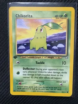 Pokemon TCG Chikorita Neo Genesis 1st Edition Common Card 53/111 NM Condition - Image 1