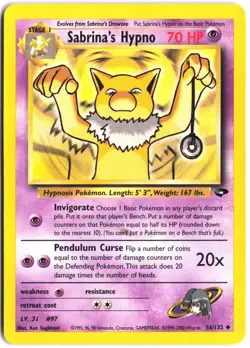 Sabrina's Hypno 56/132 Uncommon Gym Challenge Pokemon - Image 1