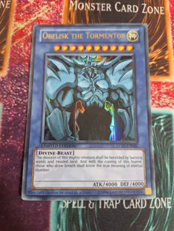 Yu-Gi-Oh! Obelisk the Tormentor LC01-EN001 Limited Ultra Rare Lightly Played - Image 1