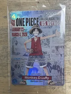 One Piece Monkey D. Luffy US Voyage College Basketball Promo Card - Image 1