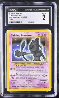 Pokemon Card CGC 2 Shining Mewtwo Neo Destiny 109/105 - Image 1