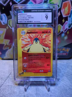 CGC 9 MINT Typhlosion 2002 Expedition 64/165 Reverse Holo Pokemon Card - Image 1