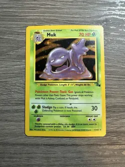 Pokemon TCG WOTC Fossil Muk 13/62 Holo Rare Unlimited Mp Vintage Card - Image 1