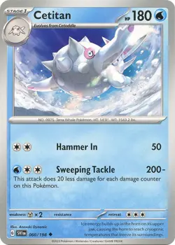 Cetitan SV01: Scarlet & Violet Base Set 060/198 NM English Pokemon Card - Image 1