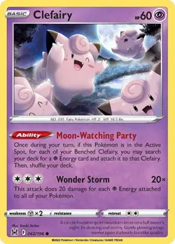 Clefairy SWSH11: Lost Origin 062/196 NM English Pokemon Card - Image 1