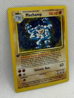 Machamp 1st Edition Base 8/102 Holo ERROR Additional Ink Pokemon Card psa - Image 1