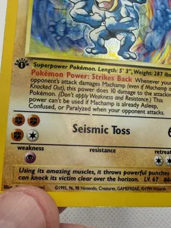 Machamp 1st Edition Base 8/102 Holo ERROR Additional Ink Pokemon Card psa - Image 4