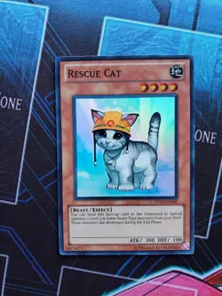 Yugioh Rescue Cat - TU03-EN002 - Super Rare NM Turbo Pack - Image 1